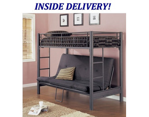 Powell 3 Inch Matte Black Textured Twin/Futon Bunk Bed - FREE Inside Delivery!