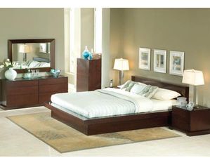 LifeStyle Solutions Zurich 2 Piece Platform Bed Set - Bed and Nightstand