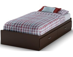 South Shore Chocolate Logik Contemporary Twin Mates Bed (39