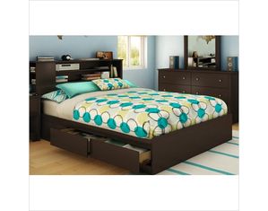 South Shore Chocolate Vito Transitional Queen Mates Bed (60