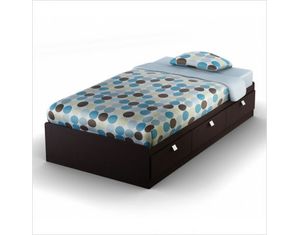 South Shore Endless Chocolate Cakao Contemporary Twin Mates Bed (39