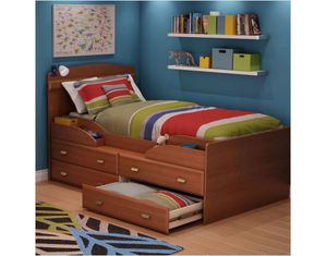 South Shore Morgan cherry Imagine Transitional Twin captain bed (39