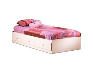 South Shore Pure White Crystal Country Twin Mates Bed (39
