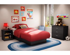 South Shore Solid Black Libra Contemporary Twin Platform Bed (39