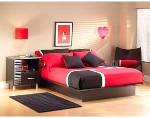 South Shore Solid Black Step One Contemporary Full Platform Bed (54