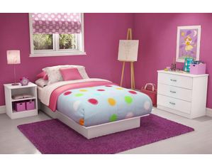 South Shore Solid White Libra Contemporary Twin Platform Bed (39