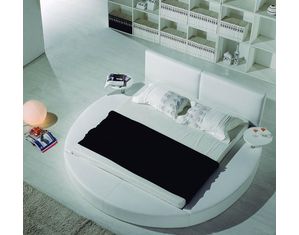TOSH Furniture Modern Leather Headboard Round Bed