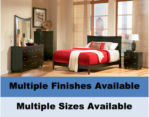 Atlantic Furniture Miami Platform Bed with Open Footrail Platform Bed