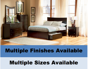 Atlantic Furniture Miami Bed with Flat Panel Footboard Platform Bed