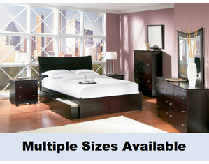 Atlantic Furniture Milano Bed with Flat Panel Footboard Platform Bed - FREE Inside Delivery!