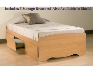 Prepac Sonoma 3 Drawer Storage Platform Bed
