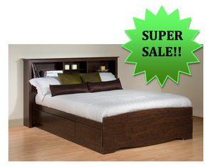 Prepac Sonoma Storage Platform Bed Espresso Finish