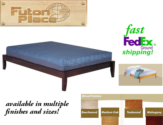 The Futon Place Nagel Platform Bed Medium Oak - BEST SELLER! Best Price and Value! image