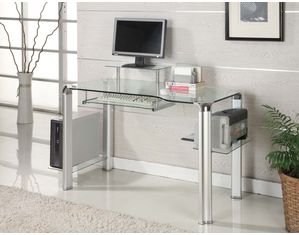 Innovex Clear Glass Computer Desk