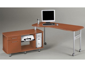 Mayline Group Latte Rotary PC Desk with Credenza - FREE Inside Delivery!
