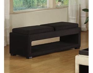 Armen Living Tray Table Bench with Storage Indoor Bench