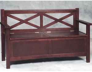 Linon Home Decor Products Double X Back Storage Bench