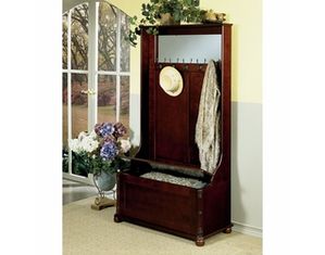 Powell Heirloom Cherry Hall Tree Storage Bench