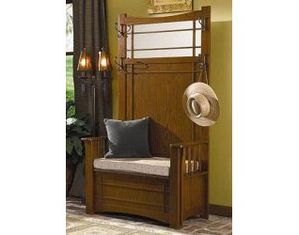 Powell Mission Oak Hall Tree Storage Bench