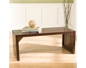 SEI Espresso Slat Bench and Table