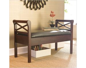 SEI Faux Leather Storage Bench