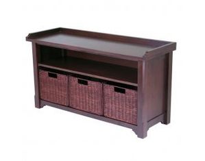 Winsome Bench with Storage Shelf and Baskets