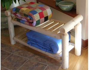 Rustic Natural Cedar Furniture Quilt Bench