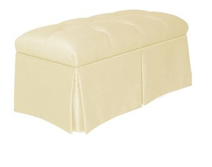 Skyline Furniture Skirted Storage Bench in Shantung Parchment