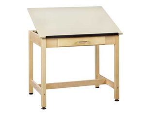 Shain Solutions 1 Piece Top Drafting Table (Center Drawer)