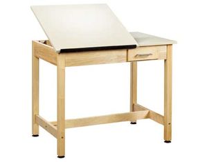 Shain Solutions 2 Piece Top Drafting Table (Right Drawer)