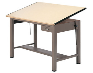 Mayline Group Ranger Steel Four-Post A Combination Table with Tool Drawer
