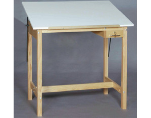 SMI Pacific Series One Piece Top 30 x 42 inch Wood Four-Post Drafting Table - Fast FREE FedEx Shipping!