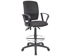 Boss Chair B1637 Multi-Function Drafting Chair With Fixed Arms