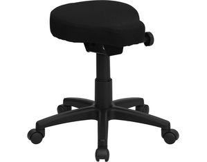 Flash Furniture Black Saddle-Seat Utility Stool with Height and Angle Adjustment