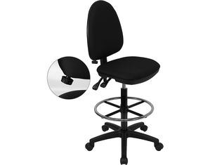 Flash Furniture Fabric Multi-Function Drafting Stool With Adjustable Lumbar Support