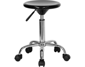 Flash Furniture Plastic Adjustable Stool With Brushed Aluminum Heavy Duty Base