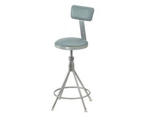 National Public Seating 24 inch Adjustable Premium Swivel Stool with Backrest
