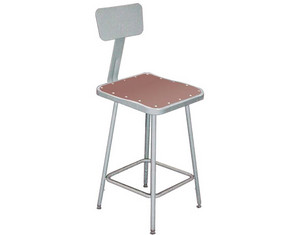 National Public Seating 6300 Series Heavy Duty Lab Stool with Hardboard Square Seat and Backrest - Fast FREE FedEx Shipping!