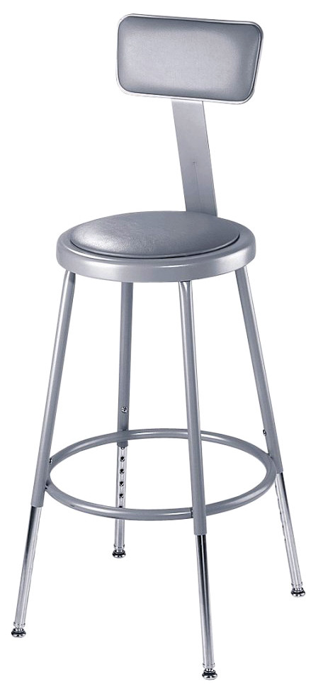 National Public Seating 6400 Series Lab Adjustable Stool with Padded Seat and Backrest image