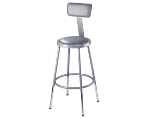 National Public Seating 6400 Series Lab Adjustable Stool with Padded Seat and Backrest