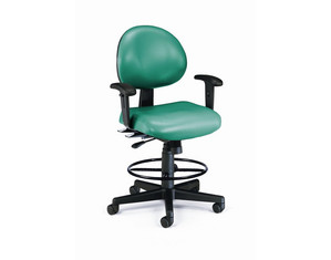 OFM 24-Hours Vinyl Task Stool with Adjustable Arms