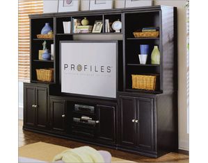 American Drew Camden Black 51 Inch Complete 4 Piece Entertainment Center