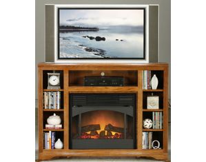 Eagle Oak Ridge Tall Corner Entertainment Console with Fireplace