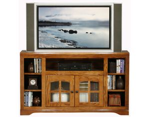 Eagle Oak Ridge Thin-Screen Entertainment Console with Bookcase Sides