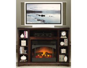 Eagle Savannah Tall Entertainment Console with Fireplace - Stained