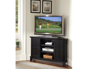 Home Styles Furniture Arts & Crafts Corner Entertainment TV Stand - Black Finish