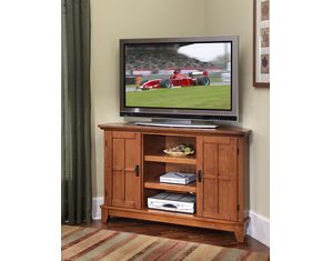 Home Styles Furniture Arts & Crafts Corner Entertainment TV Stand - Cottage Oak Finish