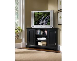 Home Styles Furniture Bedford Corner Entertainment TV Stand Ebony Finish