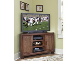Home Styles Furniture Cabana Corner Entertainment Stand Coca Finish