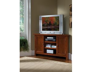 Home Styles Furniture Hanover Corner Entertainment TV Stand Cherry Finish